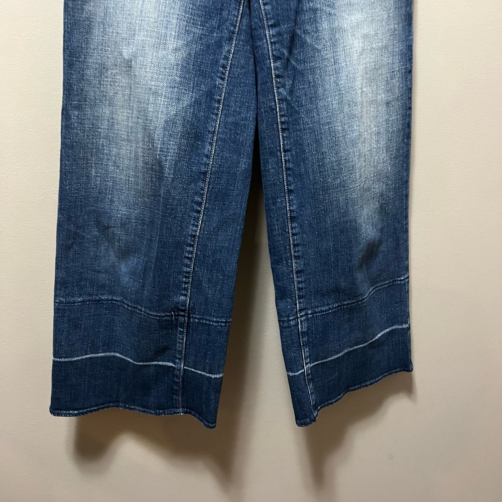 Pilcro Dark Blue Cropped Wide-Leg Jeans - Picture 3 of 8